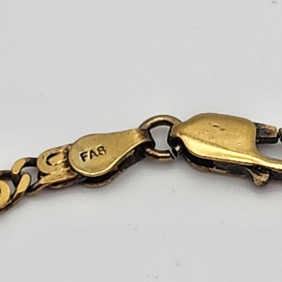Gold Plated Sterling Silver FAS Snail Chain Bracelet - Picture 2 of 6